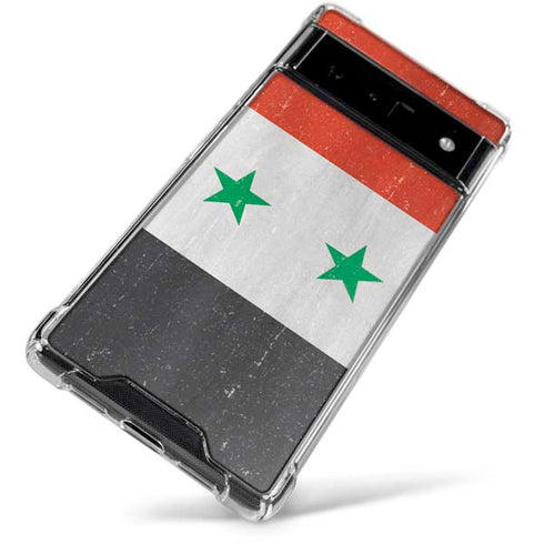Syria Flag Distressed Google Pixel 6 Clear Case